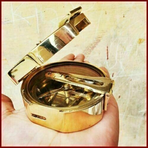 Brunton Nautical Brass Compass Vintage Navigational Heavy Solid Brass Gift