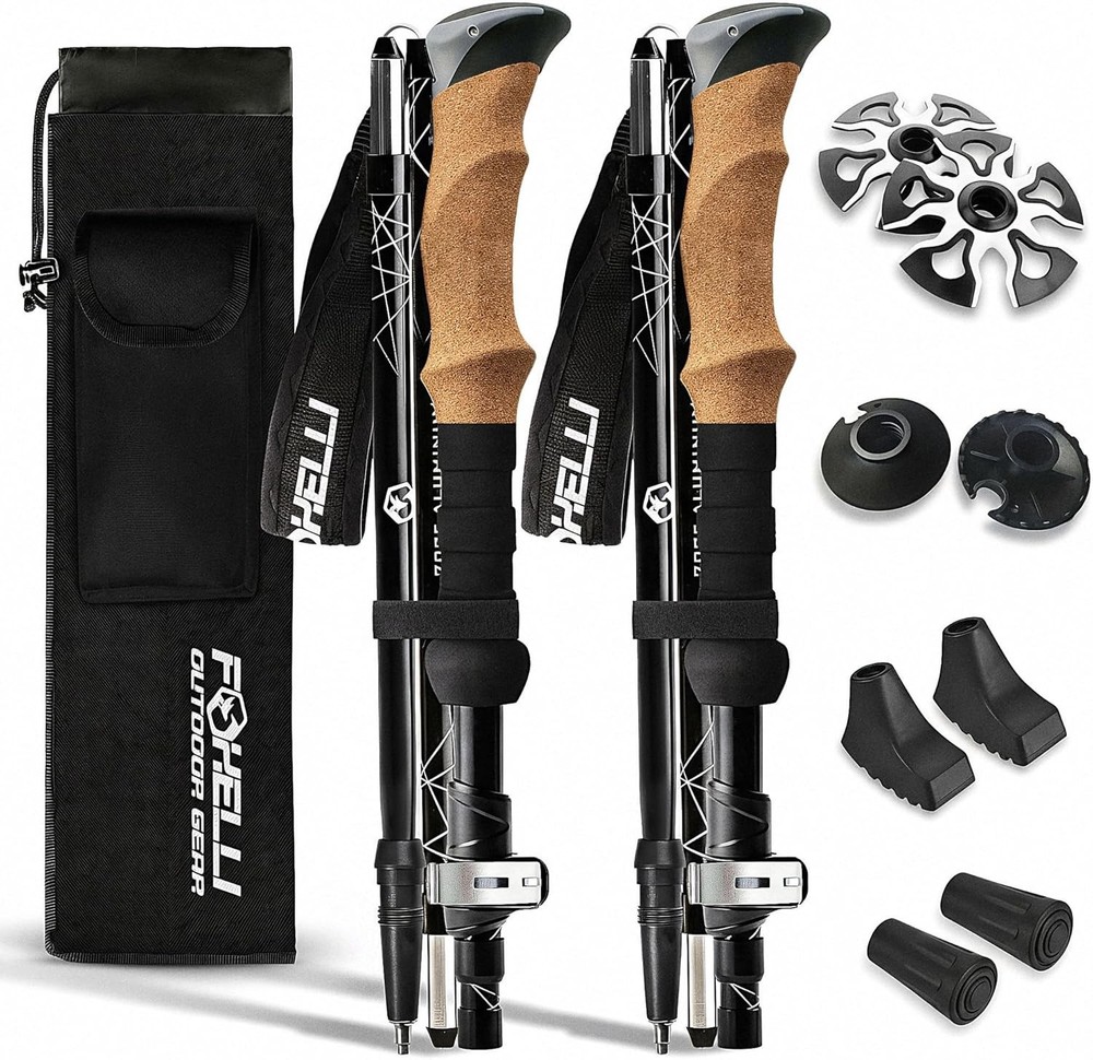 Lightweight Trekking Poles – Compact Walking Sticks with Quick Locks, Ergonomic