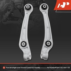 2 x Front Forward Lower Control Arm, with Bushing, Compatible with Audi A4