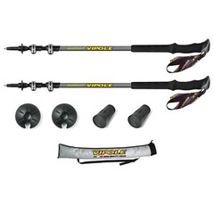 Vipole Base Camp Trekking Poles – The QL Mid Green Hiking Sticks are Adjustable