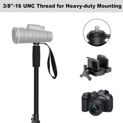 Carbon Fiber Monopod Shooting Stick, Adjustable Height, 4-Section, Portable