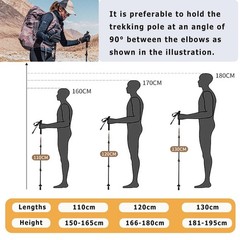 Carbon Fiber Trekking Poles 5 Section Foldable Pair