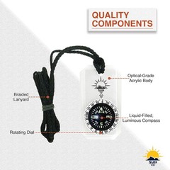 Pocket-Sized Orienteering Compass – Luminous Dial & Rotating Bezel for Precision