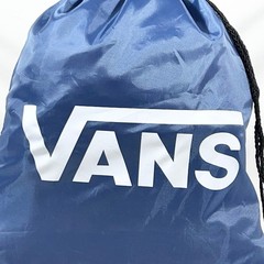 Vans Bench Bag Backpack Blue White Nylon Drawstrings Closure Hiking Daypack New