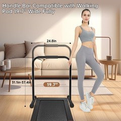 Adjustable Handle Bar for Walking Pad – 19.7″ Wide, Phone Holder, Non-Slip Feet,