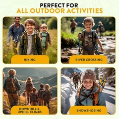 Kids Hiking Poles by USA Brand – Lightweight Collapsible Kids Walking Stick w…