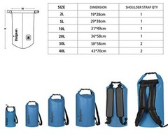 Dry Bag Waterproof, 2L//10L/20L/30L/40L Floating and Lightweight 5L Sky Blue