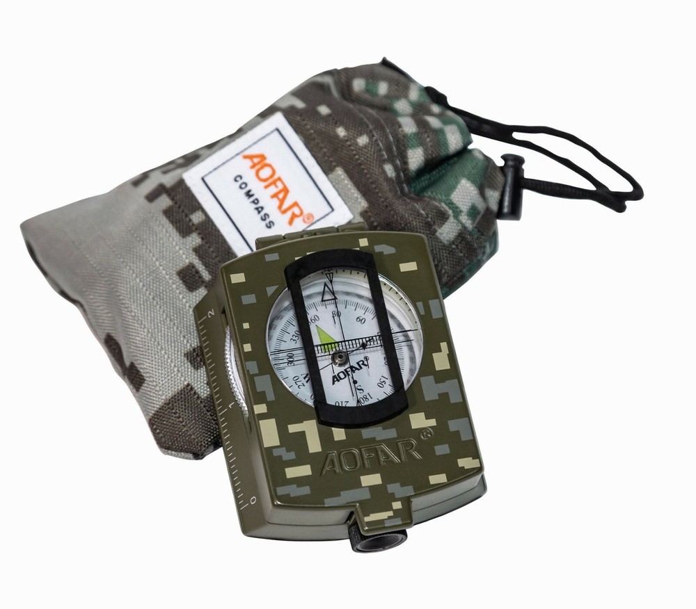 AOFAR Military Compass AF-4580 Lensatic Sighting for Camping Hiking Waterproof