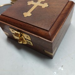 God’s Way Brass Compass, Psalm 32:8 Brass Compass W. Wooden Brass Inlay Box