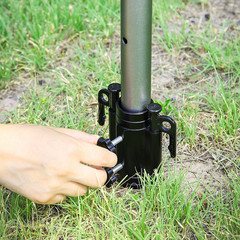 Aluminum Curtain Pole Support Rod for Camping Wind Resistant Double Peg Holes
