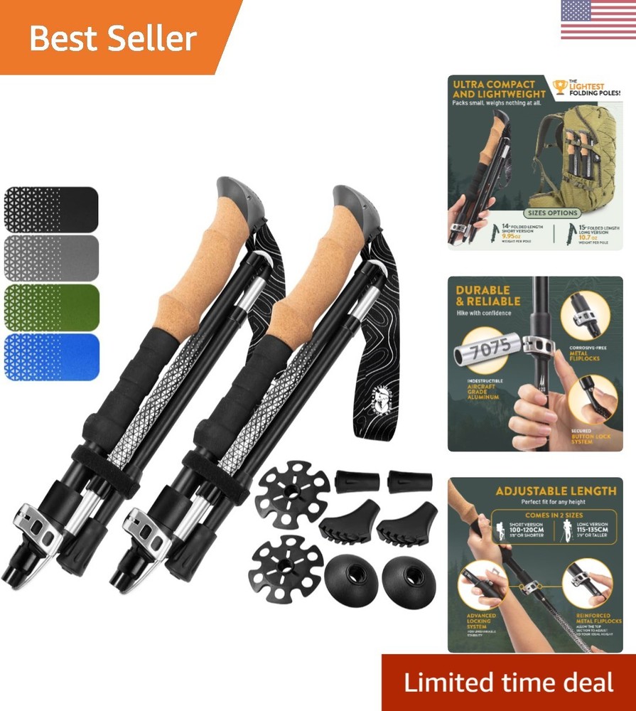 Compact & Portable Trekking Poles – Ultra Lightweight Aluminum Design for Travel