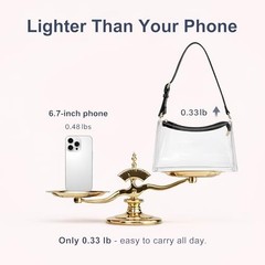 Clear Bag for Stadium Events, Clear Purse Shoulder Bag for Women Medium A-black