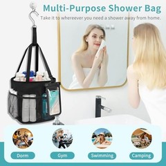 Mesh Shower Caddy Medium (9.1″L x 8.3″W x 9.8″H) B# Black with Phone Pouch