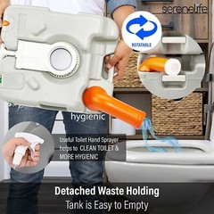 SereneLife SLCATL360 Portable Toilet 22L With Carry Bag+Spray