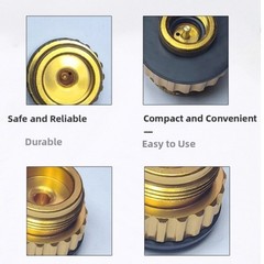 Aluminum High Altitude Adapter for Portable Gas Stoves 3 x 3 x 2.8 cm Yellow