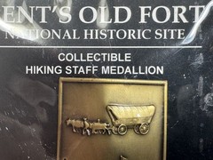 Vintage Bent’s Old Fort Hiking Staff Medallion • Bronze • Unopened • 1990’s