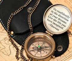 Thoreau’s Go Confidently Engraved Compass Graduation Gift, Graduation Gift fo…