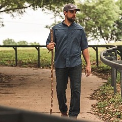 Brazos 48″ Free Form Ironwood Walking Stick Hiking Trekking Pole, Made in the