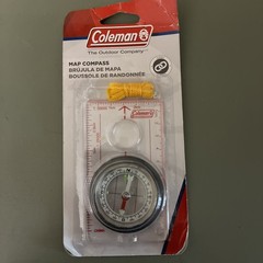 Coleman Compass Plastic Magnifier Cord Orienting Dial Camping Hike Outdoor Wild