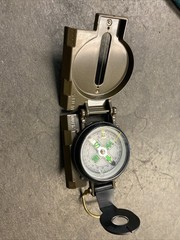 Military Style Compass, Camping Hiking Exploring, Pre-owned Works