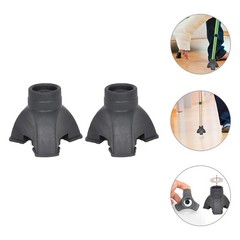 2Pcs Durable Crutch Tips Replacement Walking Pole Foot Covers Non Slip Black