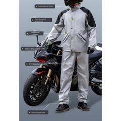 Waterproof Polyester Motorcycle Rain Suit Set Breathable Riding Gear M to XXL