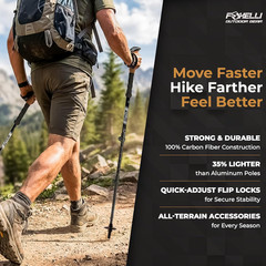 Carbon Fiber Trekking Poles – Lightweight Collapsible Hiking Poles with Cork Gri