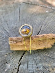 Vintage West Germany Brass Hiking / Camping Pin On Compass