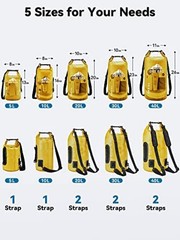 Dry Bag Waterproof for Women Men, 5L/10L/20L//40L Roll Top 30L Yellow