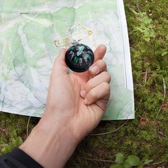 6 Pcs Pin on Compass Globe with Pin Liquid Filled Small Compass for Hiking Ca…