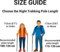 Collapsible Trekking Poles for Hiking – Lightweight Folding Walking Sticks for M