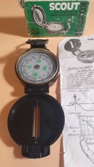 Vintage Engineers’ Lensatic Compass For Scouts PLASTIC CASE – BOX AND PAPERS