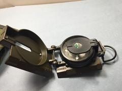 Military style plastic Compass with pouch (green)