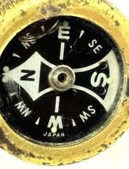 Vintage Brass Pin-on Pocket Mini Compass Made in Japan