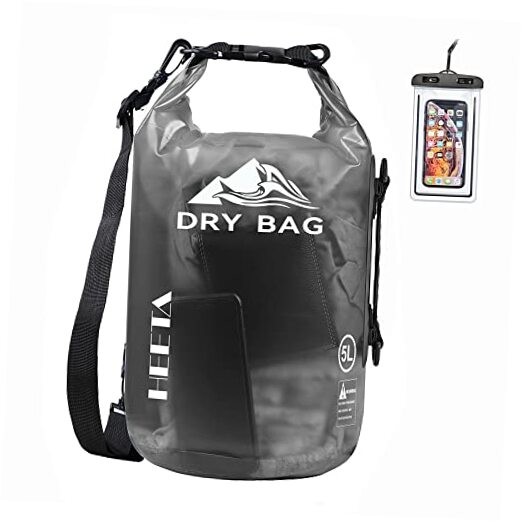 Dry Bag Waterproof for Women Men/10L/20L/30L/40L Roll Top Lightweight 5L Black