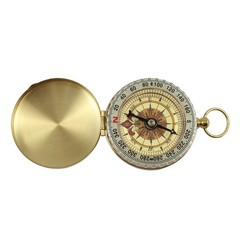 Outdoor Camping Keychain Luminous Brass+ABS Watch Style Military Army Compass