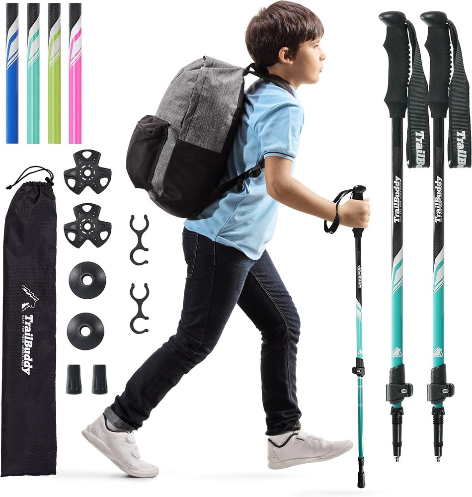 Lightweight Adjustable Aluminum Collapsible Hiking Poles – Pack of 2