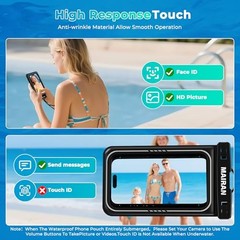 MAIRAN Floating Waterproof Phone Pouch 2Pack, Floatable IPX8 8.0 inches