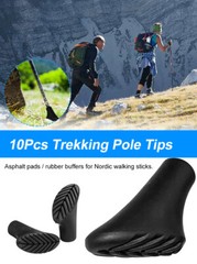 10 Reinforced Rubber Tip End Cap Hammers Trekking Pole Hiking Walking Stick Cane