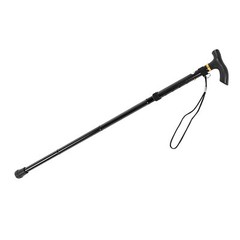(Black)Aluminium Alloy Telescopic Walking Cane Trekking CH