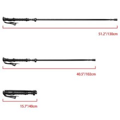 Collapsible Walking Stick Adjustable Lightweight Black for Hiking Camping