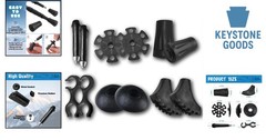 12-Piece Rubber & Tip Replacement Set for Trekking & Hiking Poles