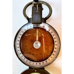 Vintage Pasto Germany Lensatic Metal Compass with Leather Case