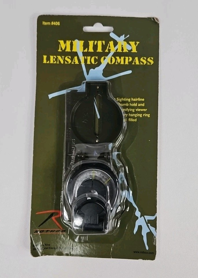 Green Military Style Lensatic Marching Compass Item #406 Rothco