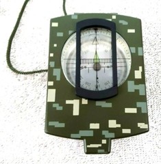 Prismatic Compass ~ Flip Top Camo Canvas Case Neck Lanyard Hiking ~ Germany