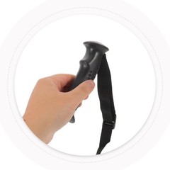 4Pcs Black PVC Replacement Hand Grips for Walking Sticks with Adjustable Strap