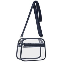 Clear Bag for Stadium Events Clear Sports Fan Handbags Purses Small Navy Blue