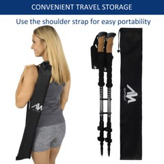 2Pack Trekking Walking Hiking Sticks Poles Adjustable Alpenstock Anti-shock Cane