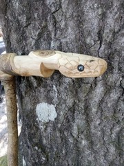 Handmade Snake/Python Cane Solid One Piece Walking Stick