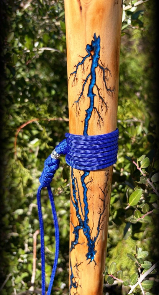 64” Sweetgum FRACTAL LICHTENBERG Walking HIKING Stick Handmade & Finished 🇺🇸